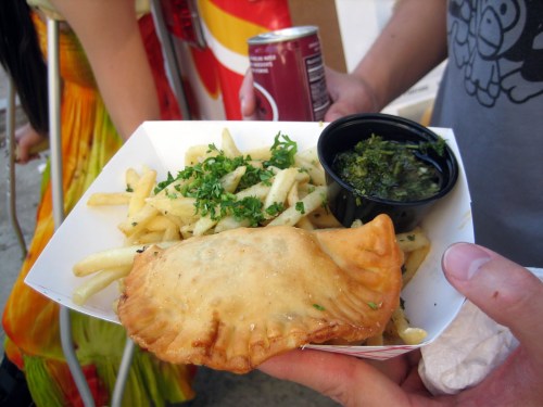 la street food festival, empanada, garlic fries